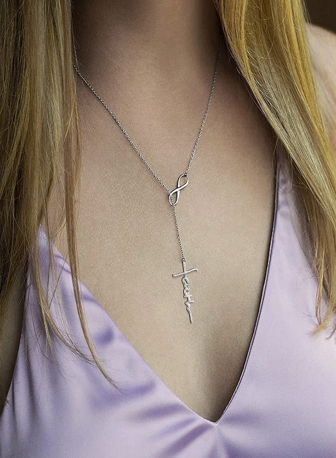 Sariel 925 Sterling Silver Faith Hope Love Cross Pendant Necklace for Women Christian Birthday Christmas Jewelry Gift (Infinity Faith Necklace) - Image 5